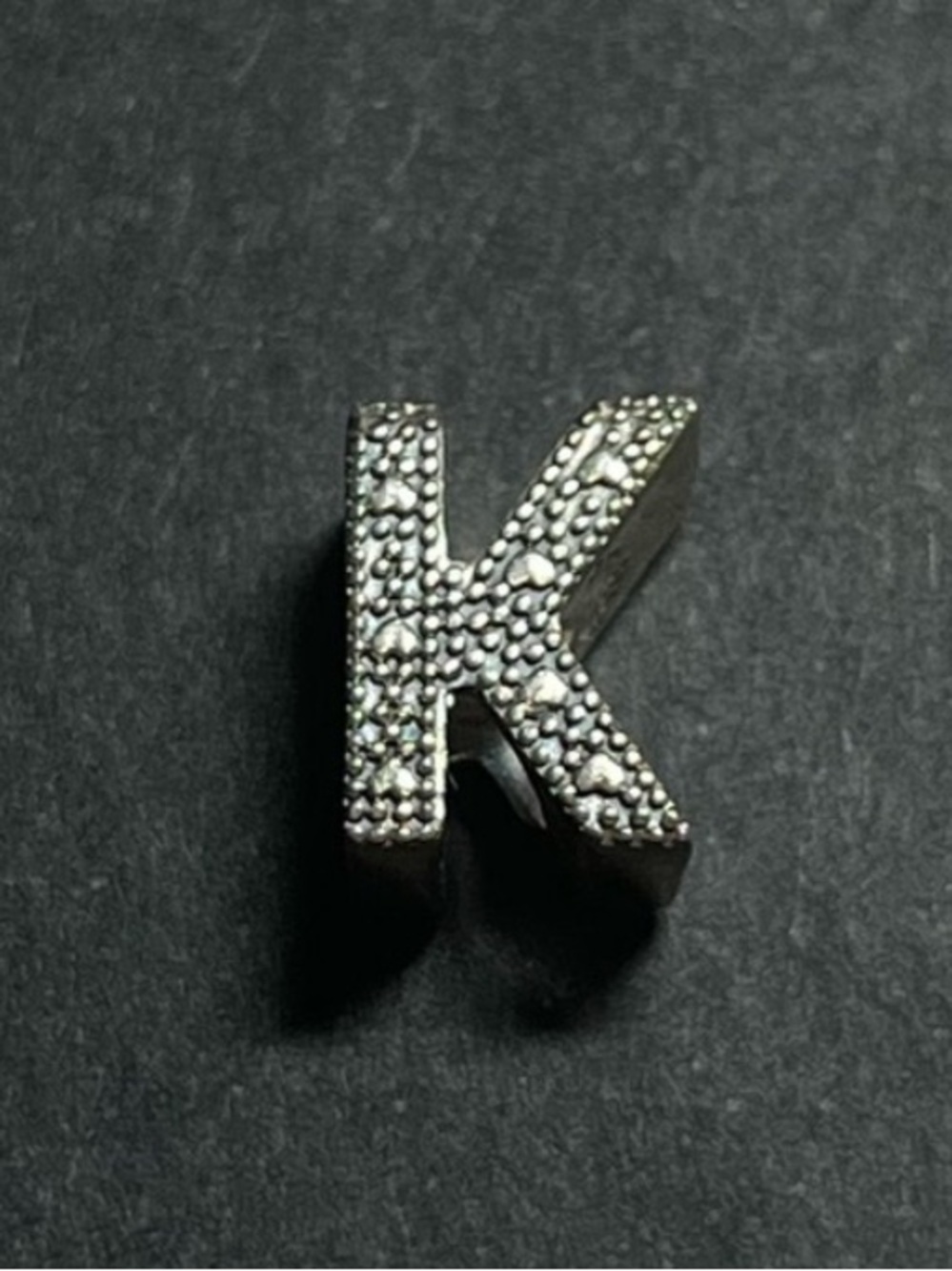 Pandora sterling silver “K” charm
925